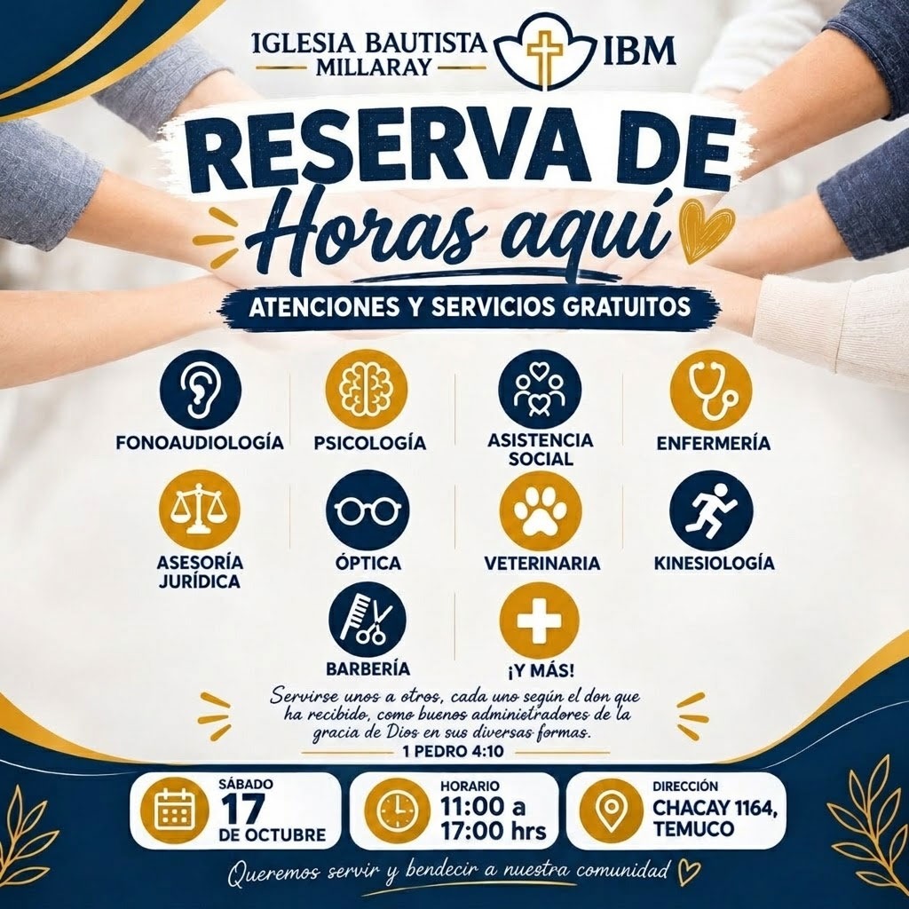 Reserva de Horas - Operativo Social Iglesia Bautista Millaray